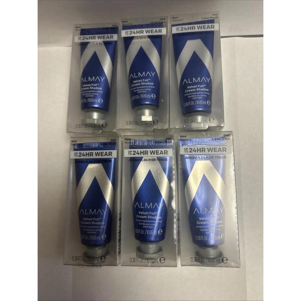 Almay Velvet Foil Cream Shadow, Lunar Disco,  Metallic Eyeshadow Lot of 6
